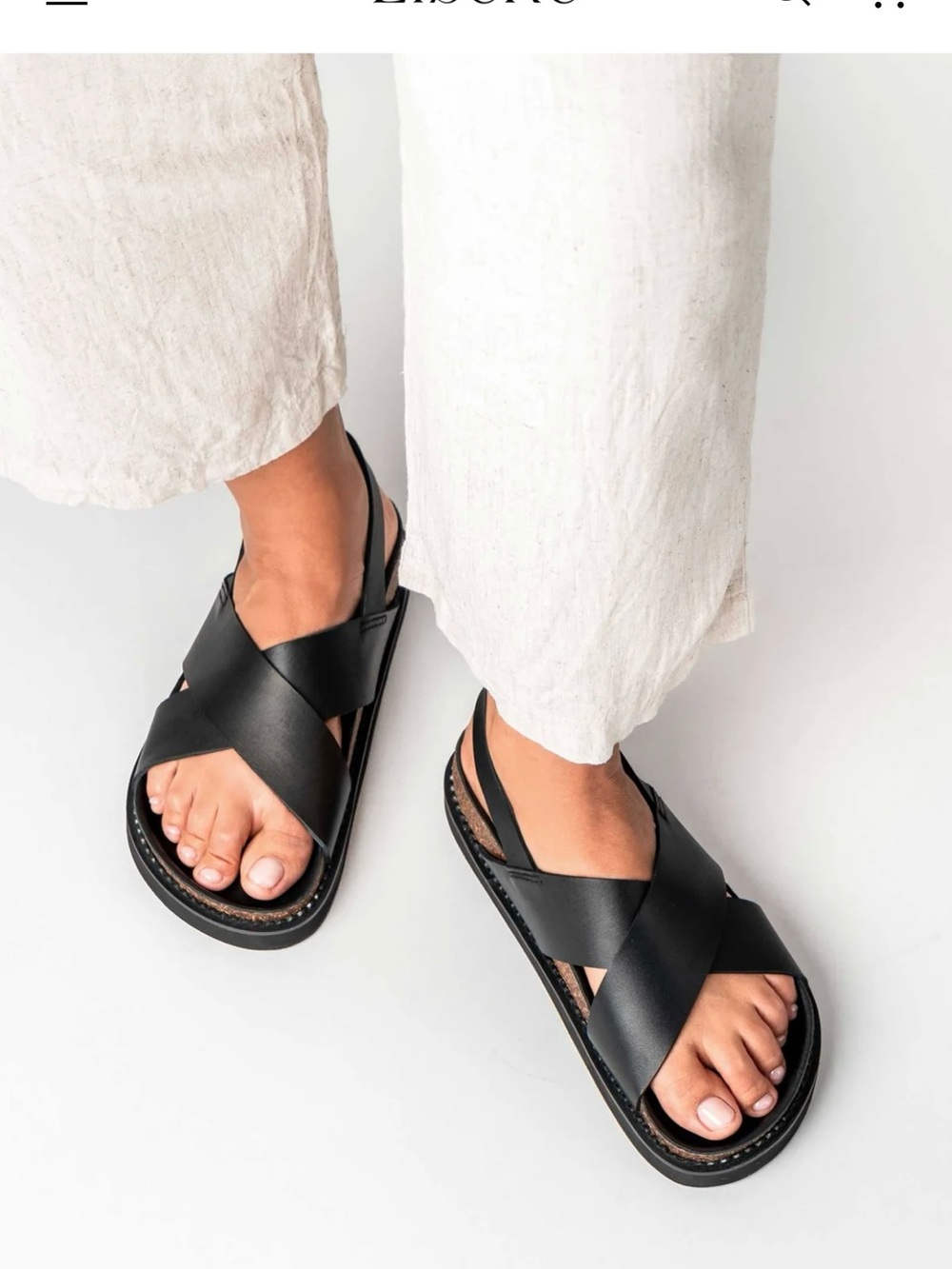 Women's Black Cross-Strap Slingback Sandals
